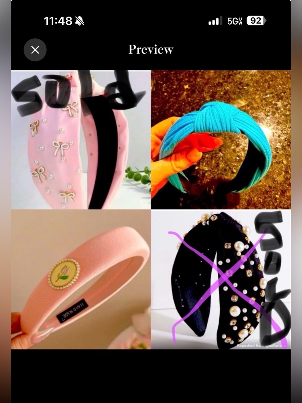 BRAND NEW HEADBANDS!BUY 2 HEADBANDS, GET 1 FREE for $20...
Or buy one for $12